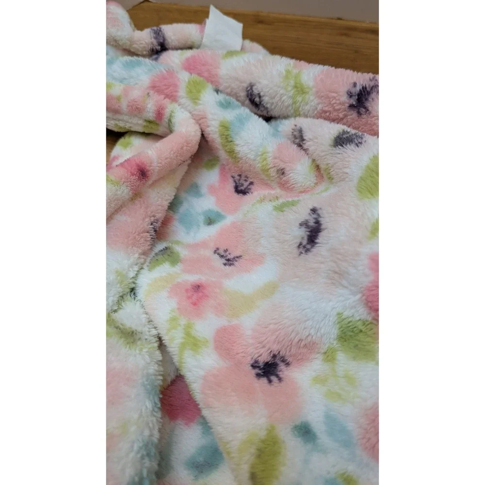 Thro Baby Large Plush Bunny Rabbit Lovey Security Blanket Pink Floral